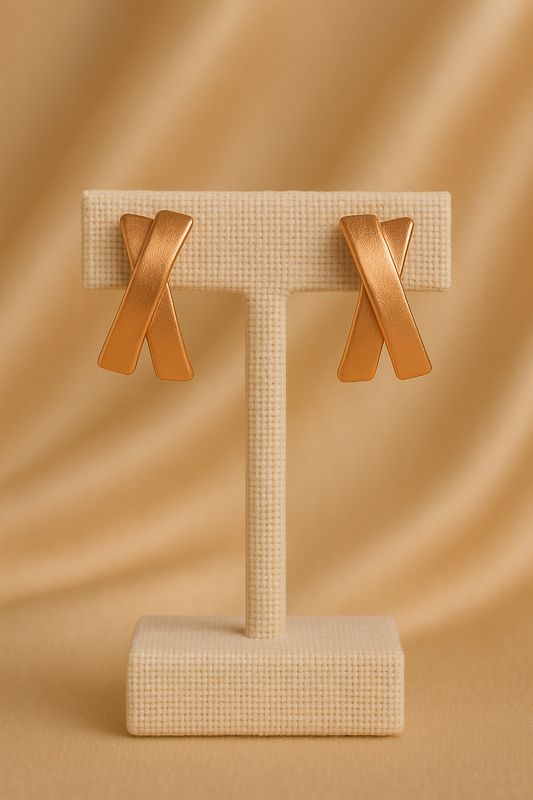 Gold Cross Bar Earrings
