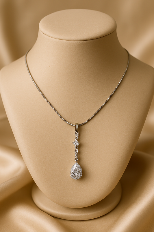 Teardrop Diamond Pendant Necklace