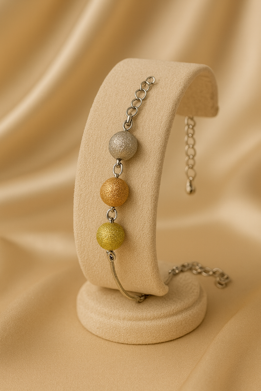 Tricolor Shimmer Bead Bracelet