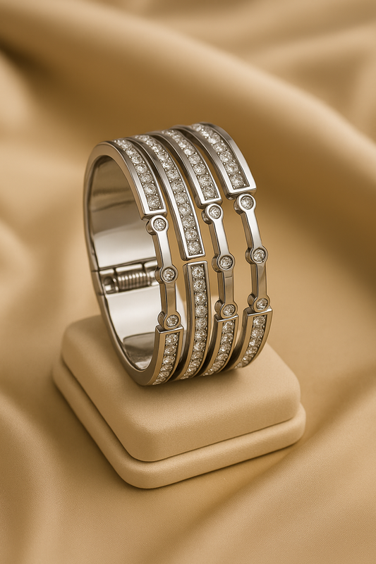 Luxe Diamond Statement Cuff Bracelet