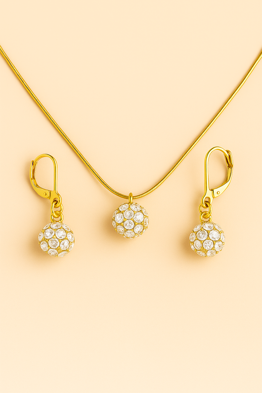 Crystal Glow Gold Jewelry Set