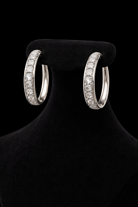 Luna Spark Silver Hoop Earrings