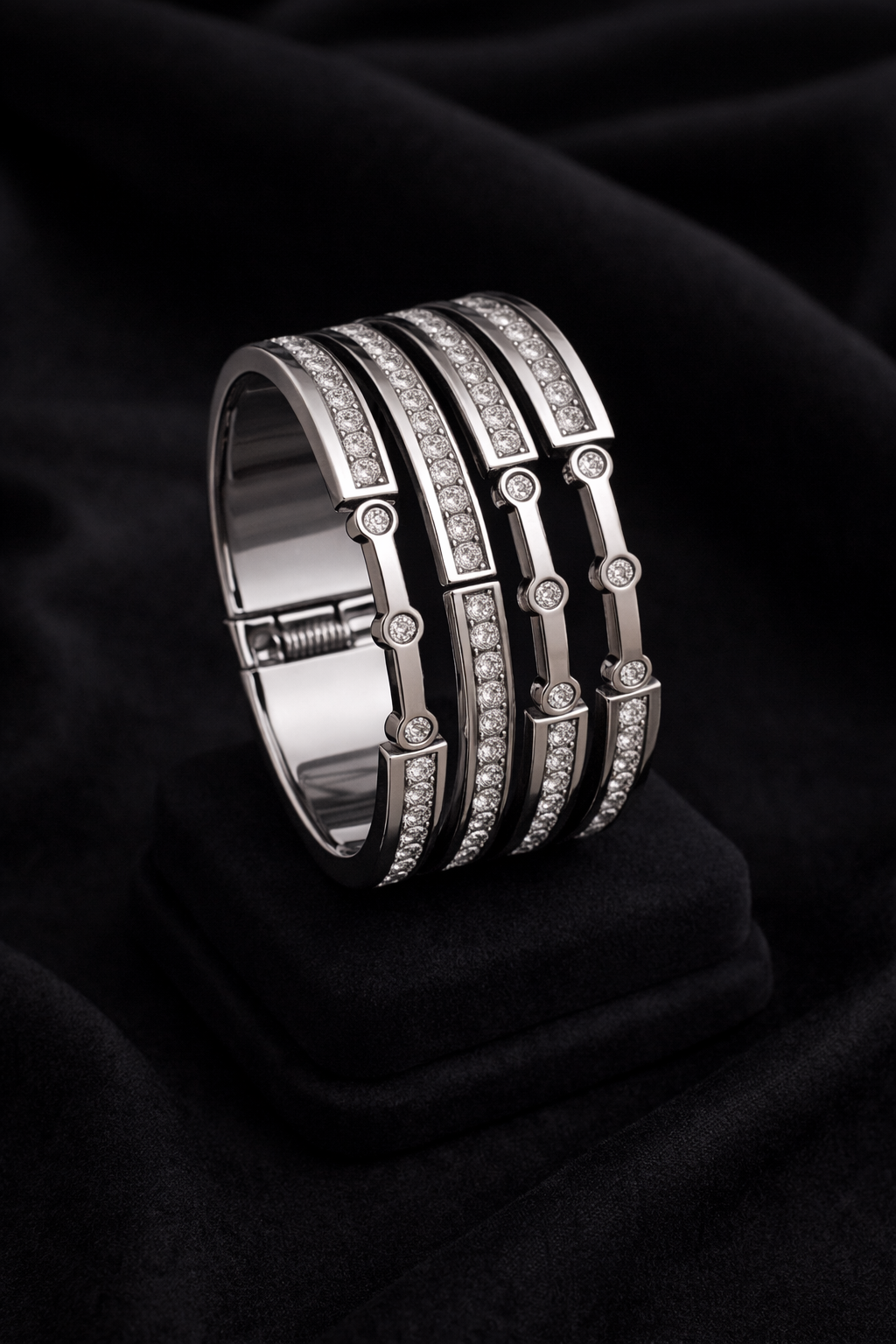 Luxe Diamond Statement Cuff Bracelet