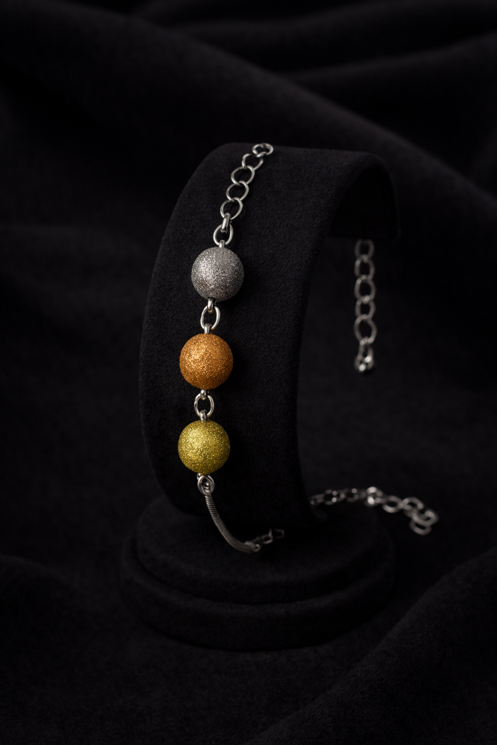 Tricolor Shimmer Bead Bracelet
