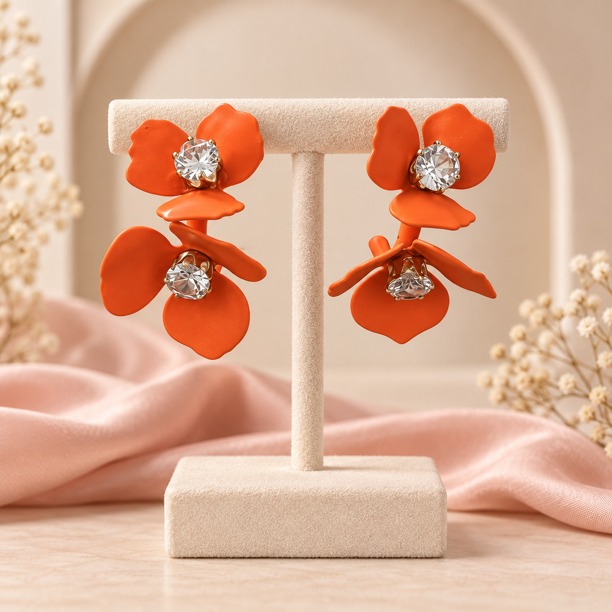 Noor-e-Bahaar Yellow Crystal Earrings