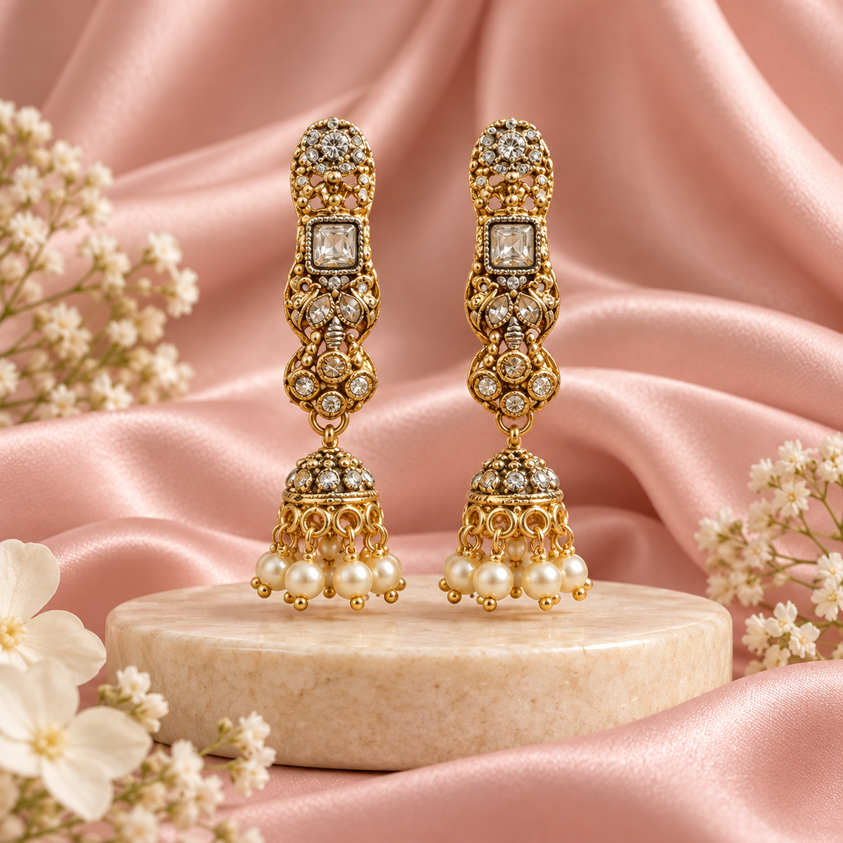 Noor Pearl Jhumkas