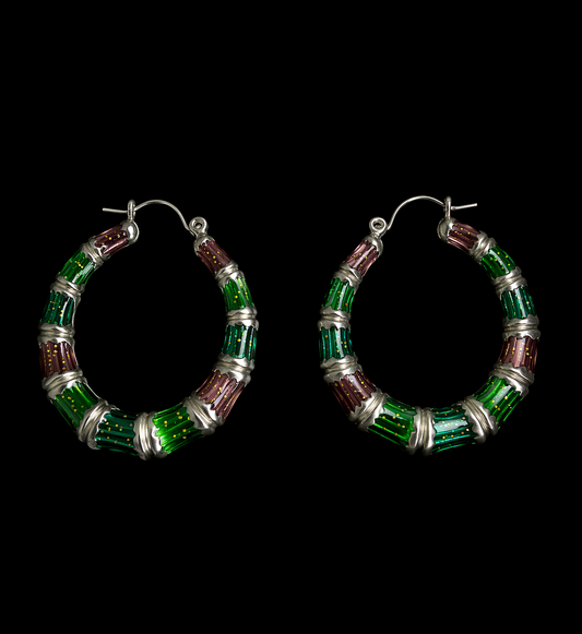 Bamboo Glam Hoop Earrings