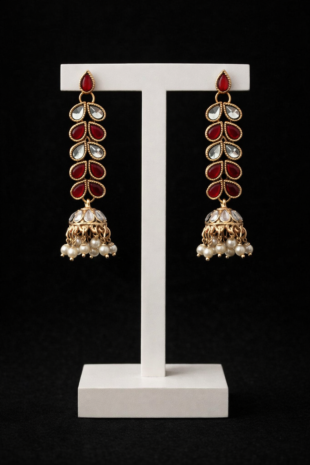 Elegant Teardrop Pearl Jhumka Earrings