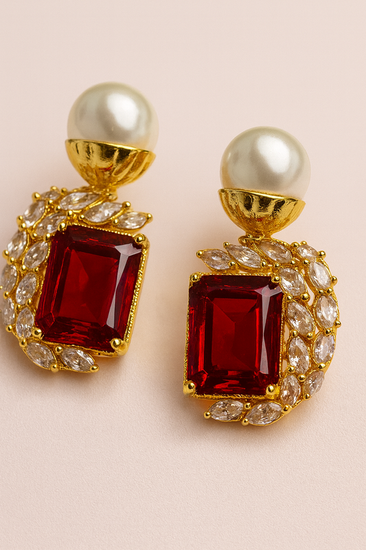 Blush Radiance Pearl Drop Earrings