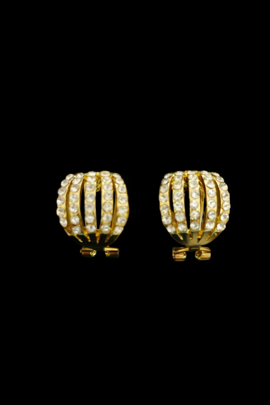 Crystal Dome Clip Earrings
